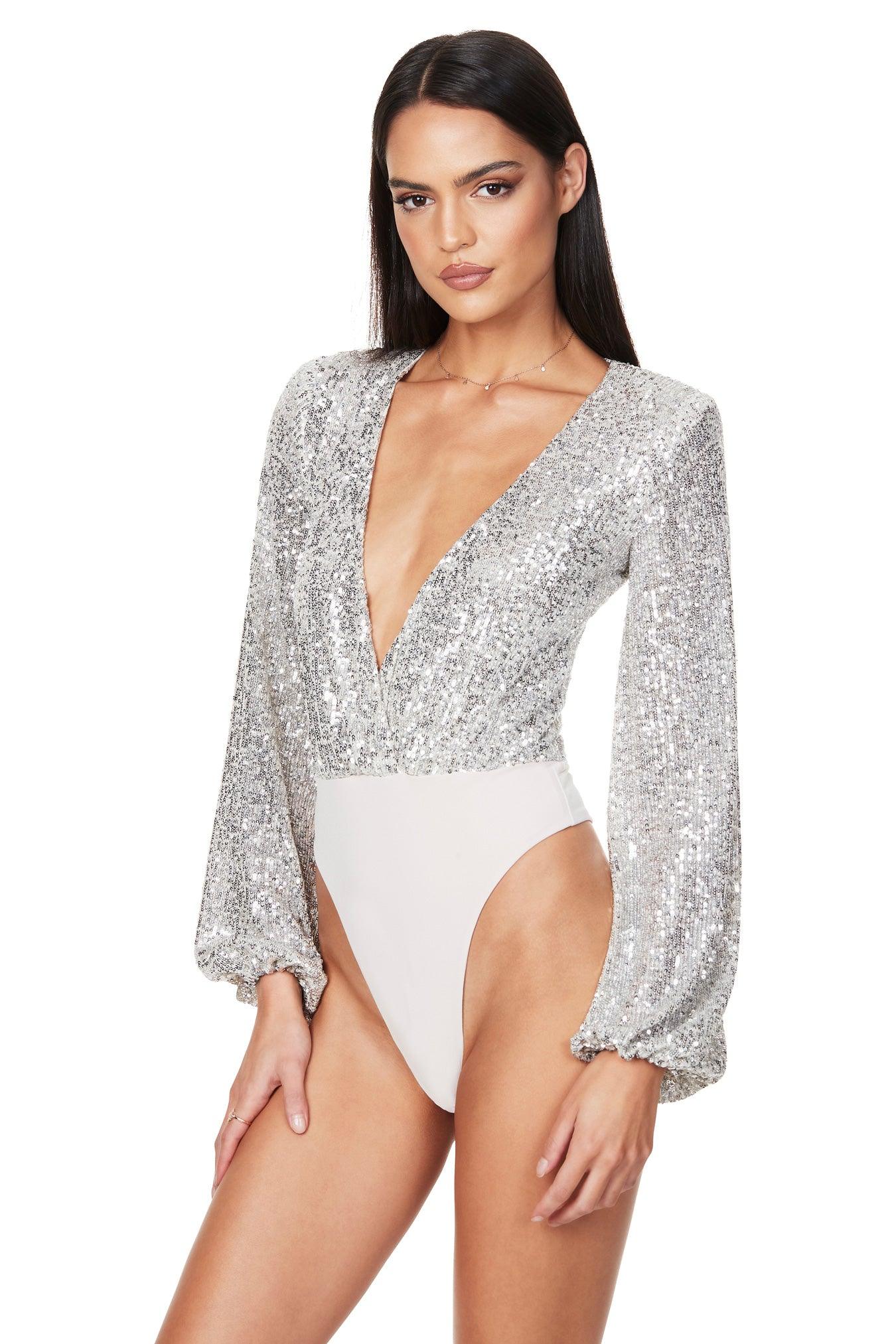 Nookie Gisele Bodysuit - Silver - JAUS