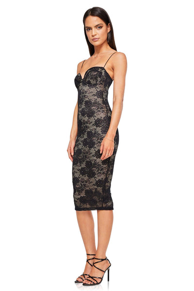 Nookie Heaven Midi Dress - Black - JAUS