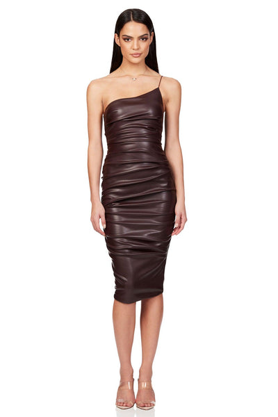 Nookie Rhea Midi Dress - Chocolate - JAUS