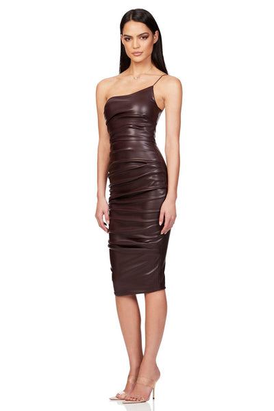 Nookie Rhea Midi Dress - Chocolate - JAUS