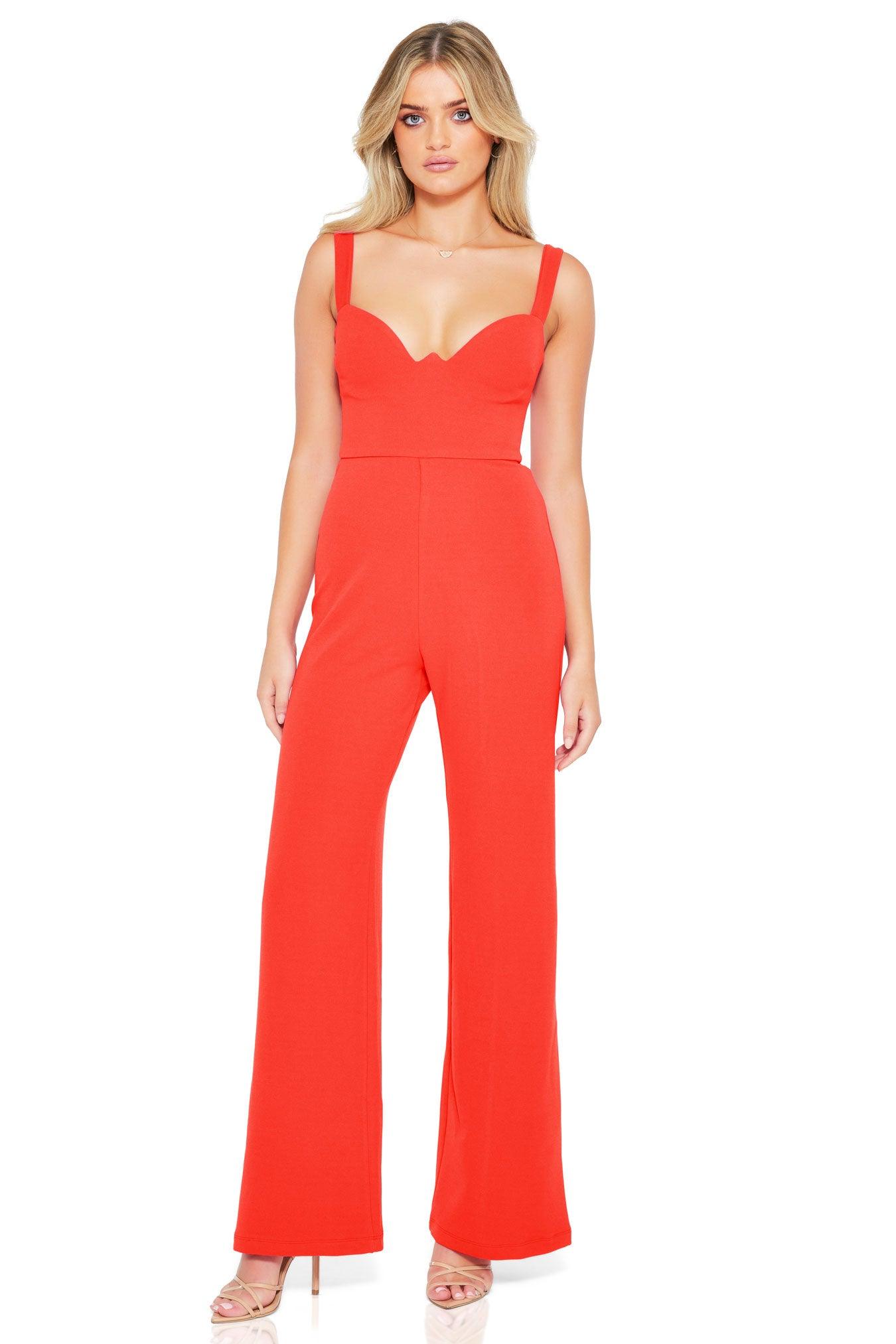 Nookie Romance Jumpsuit - Red - JAUS