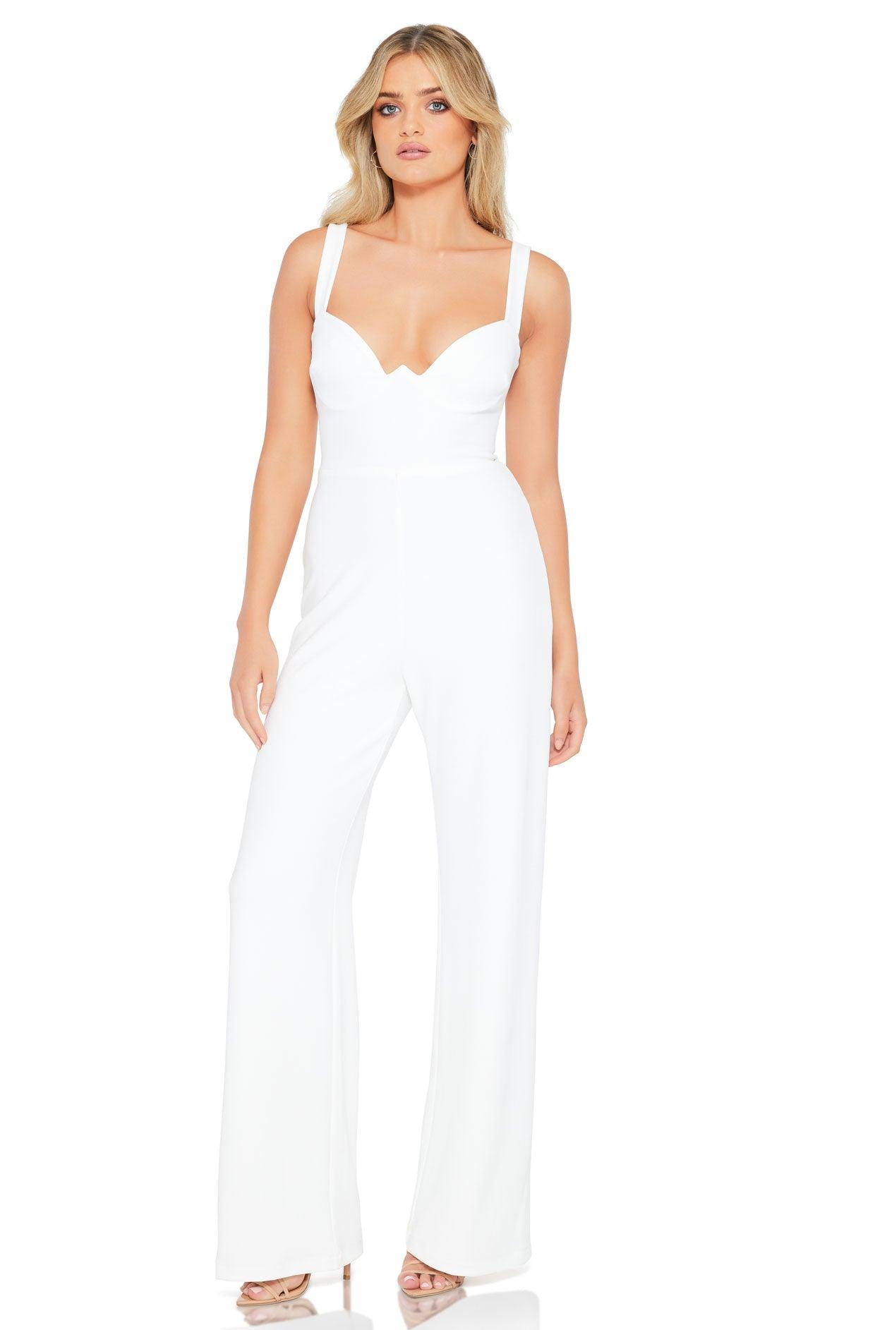 Nookie Romance Jumpsuit - White - JAUS