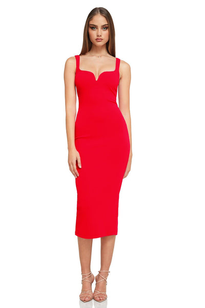 Nookie Romance Midi Dress - Red - JAUS