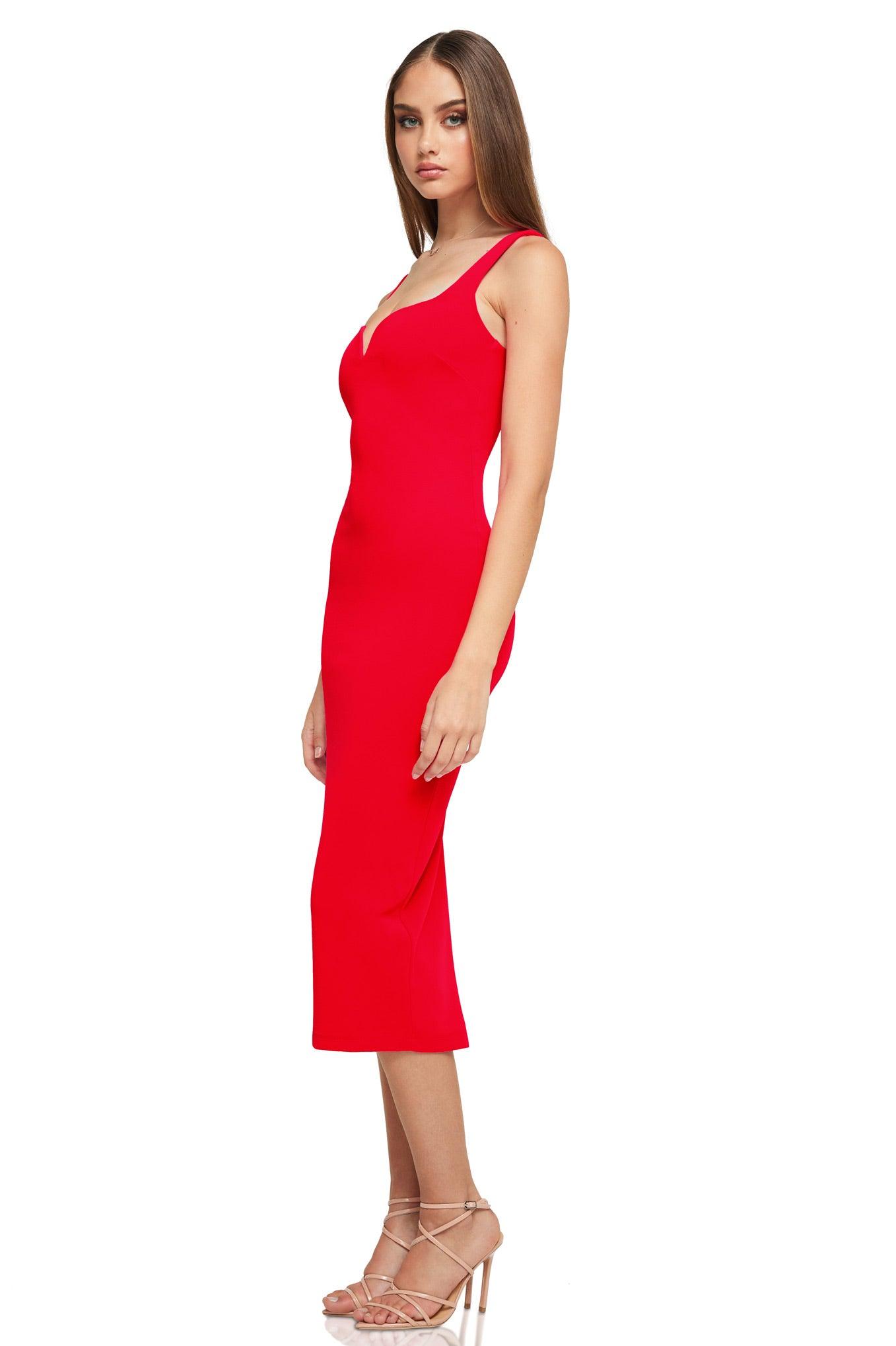 Nookie Romance Midi Dress - Red - JAUS