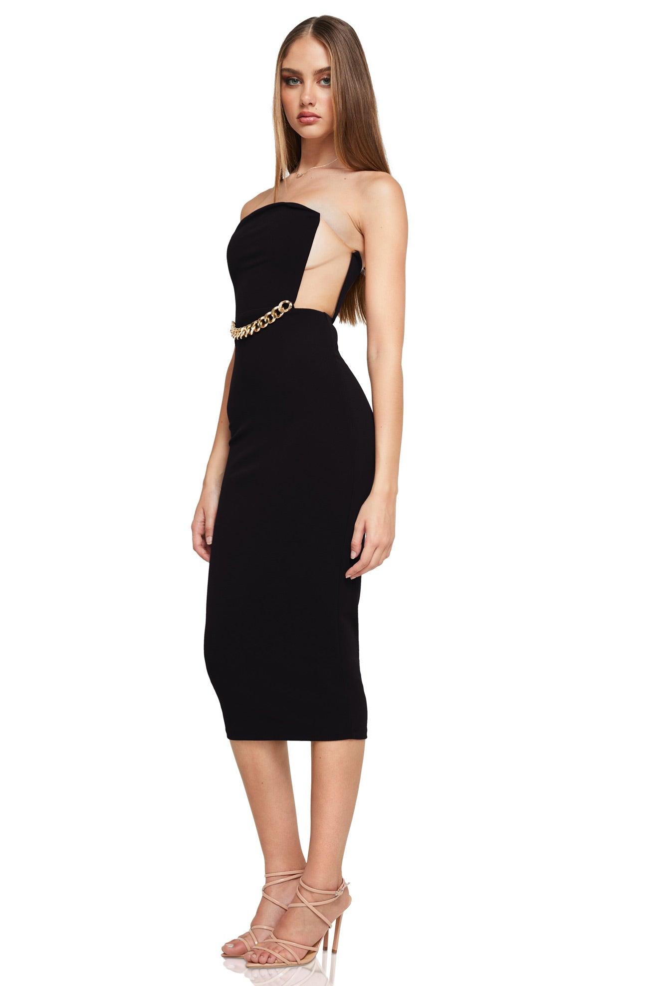 Nookie Scandal Midi Dress - Black - JAUS