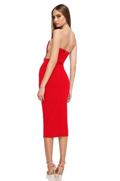 Nookie Scandal Midi Dress - Red - JAUS