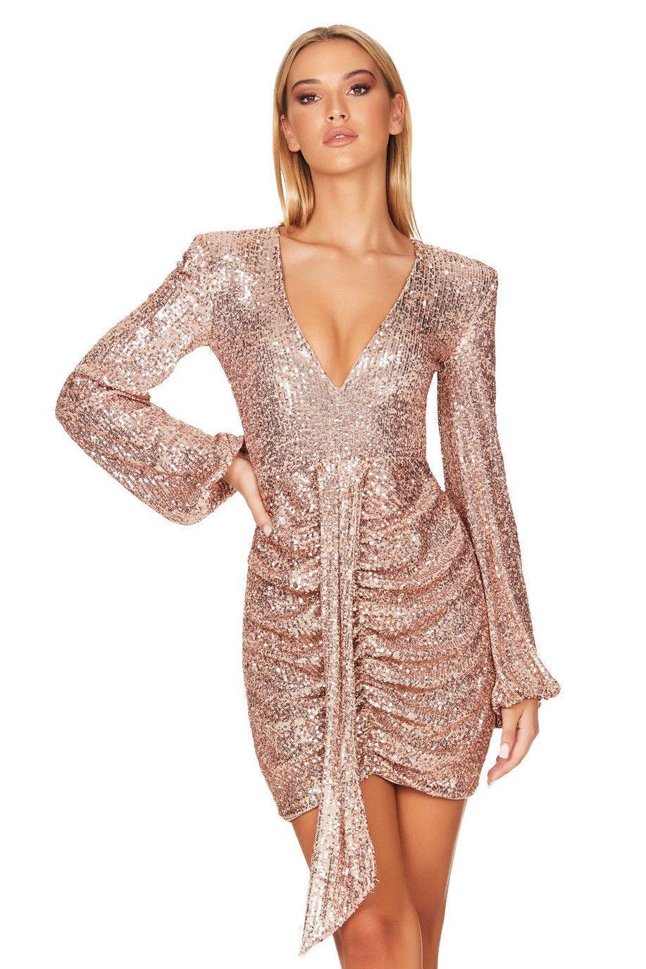 Nookie Sierra Sequin Mini Dress - Gold - JAUS