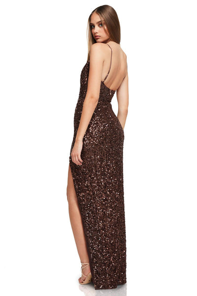 Nookie Smoke Show Gown - Chocolate - JAUS