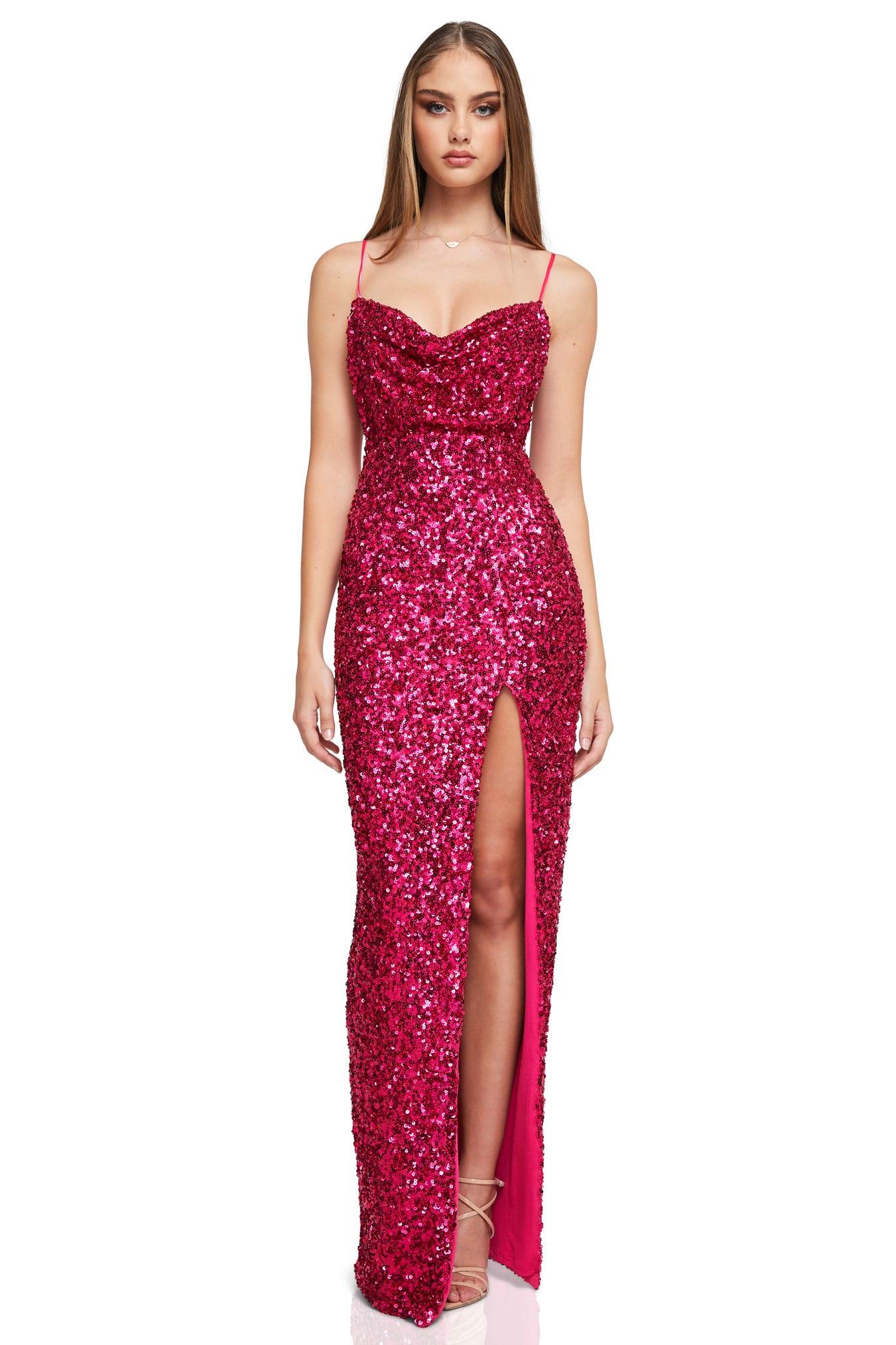 Nookie Smoke Show Gown - Pink - JAUS