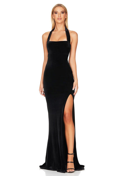 Nookie Vera Velvet Gown - Black - JAUS