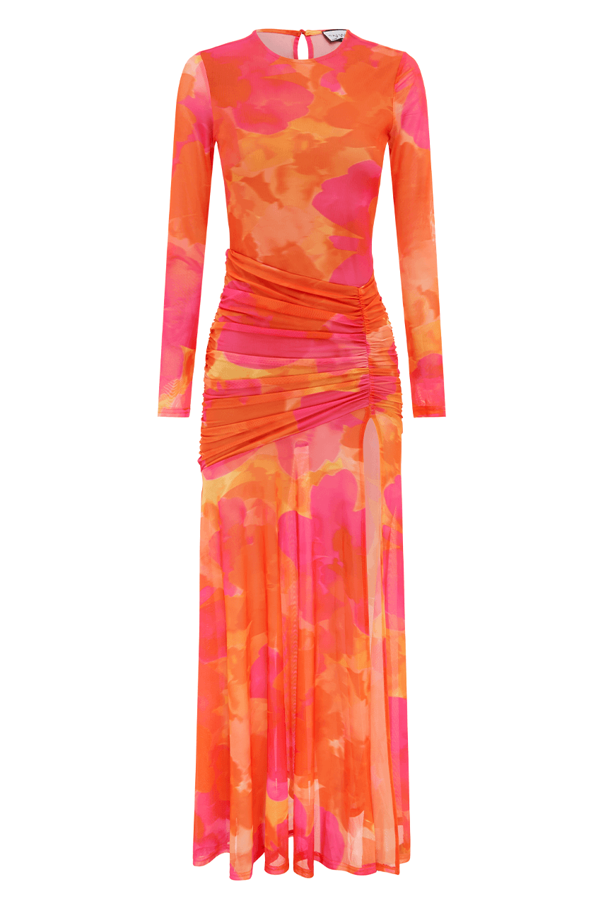 Oliver Maxi Dress - Orange Floral - JAUS