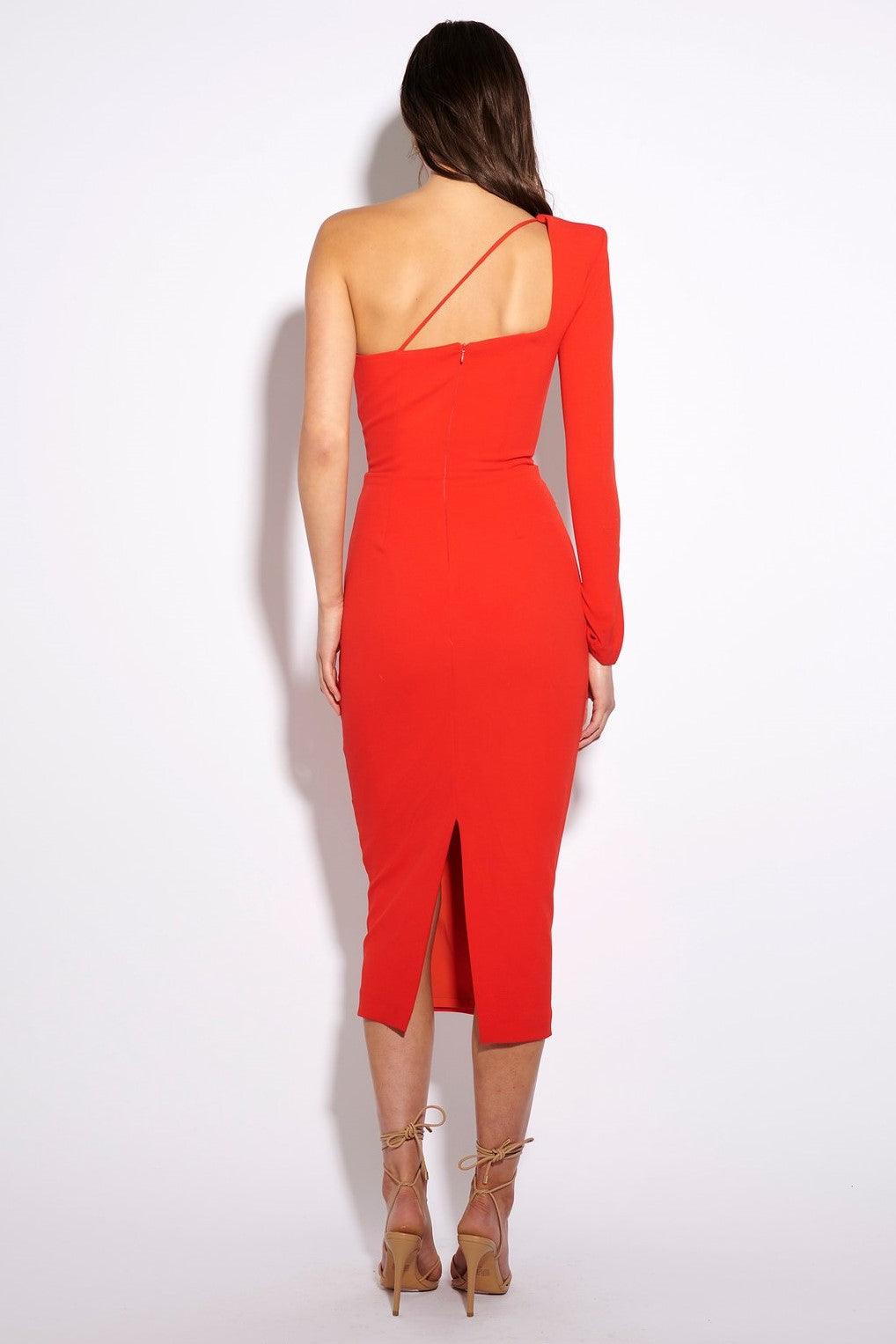 Ormond Midi Dress - Cherry Red - JAUS