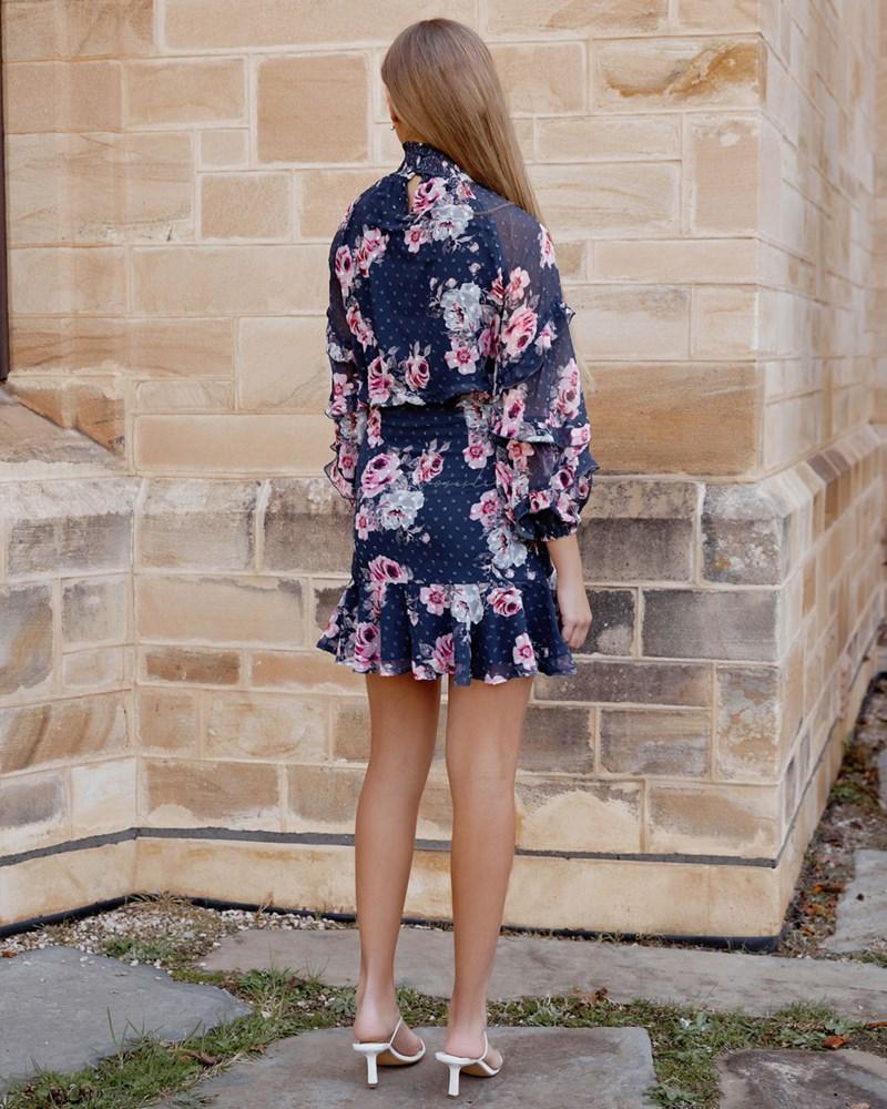 Piper Dress - Navy Floral - JAUS