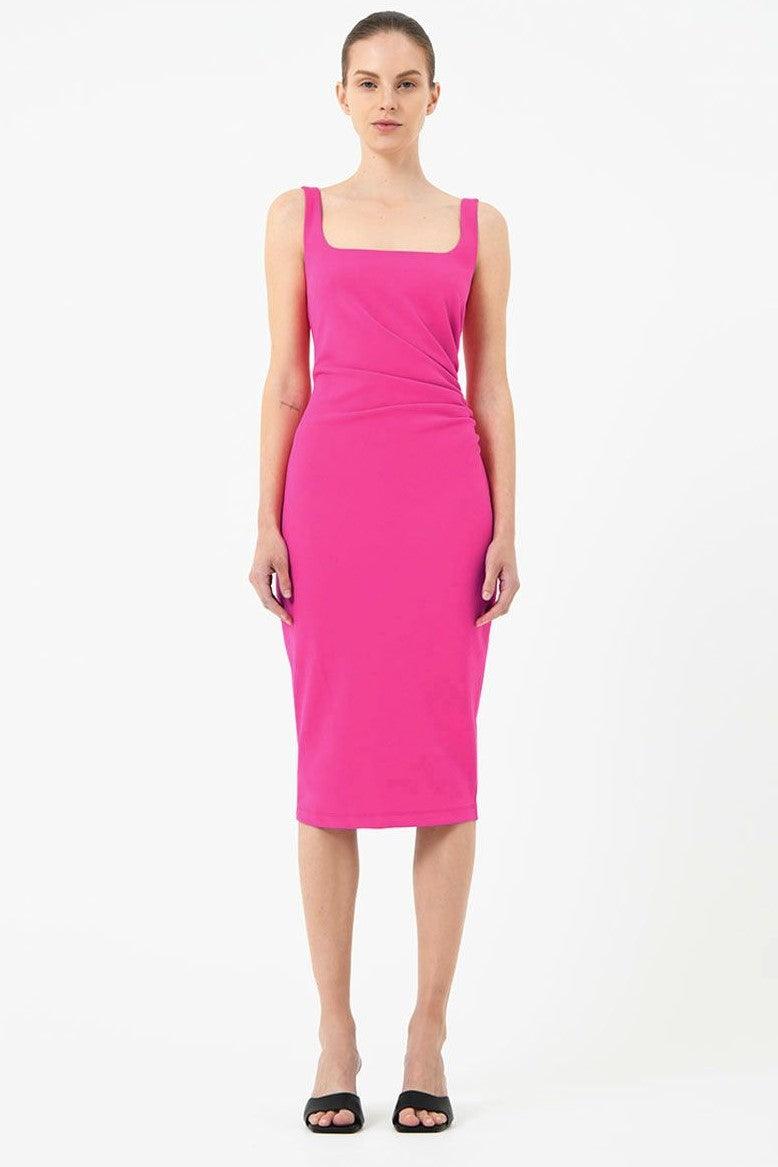 Rae Side-Gathered Dress - Pink - JAUS