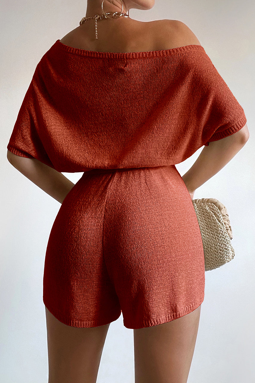 Mia Knit Romper - Rust