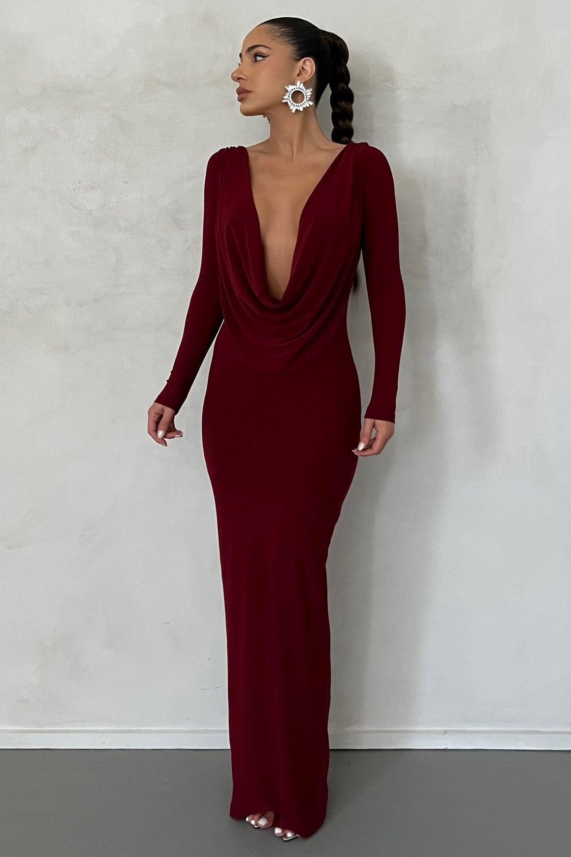 Reversible Amari Gown - Wine - JAUS