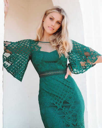 Reyna Dress - Green - JAUS