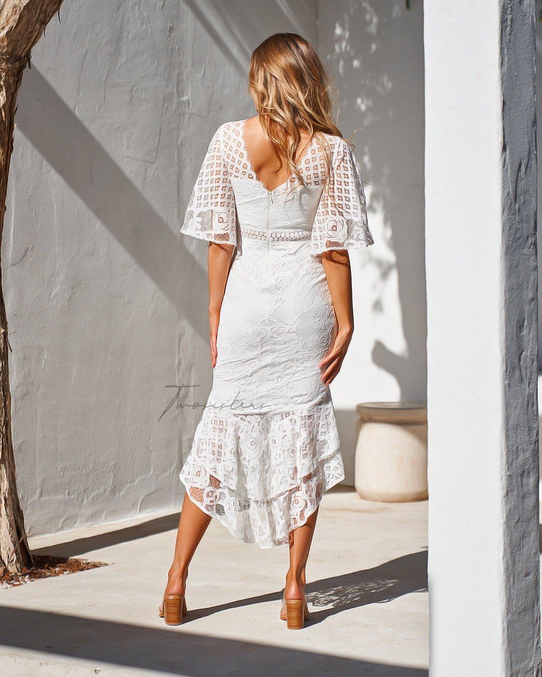 Reyna Dress - White - SHOPJAUS - JAUS