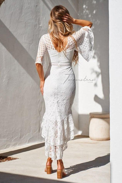 Reyna Dress - White - SHOPJAUS - JAUS