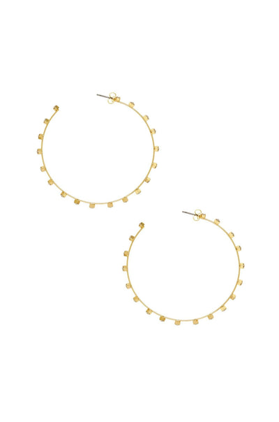 Rhinestone Hoop Earrings - JAUS