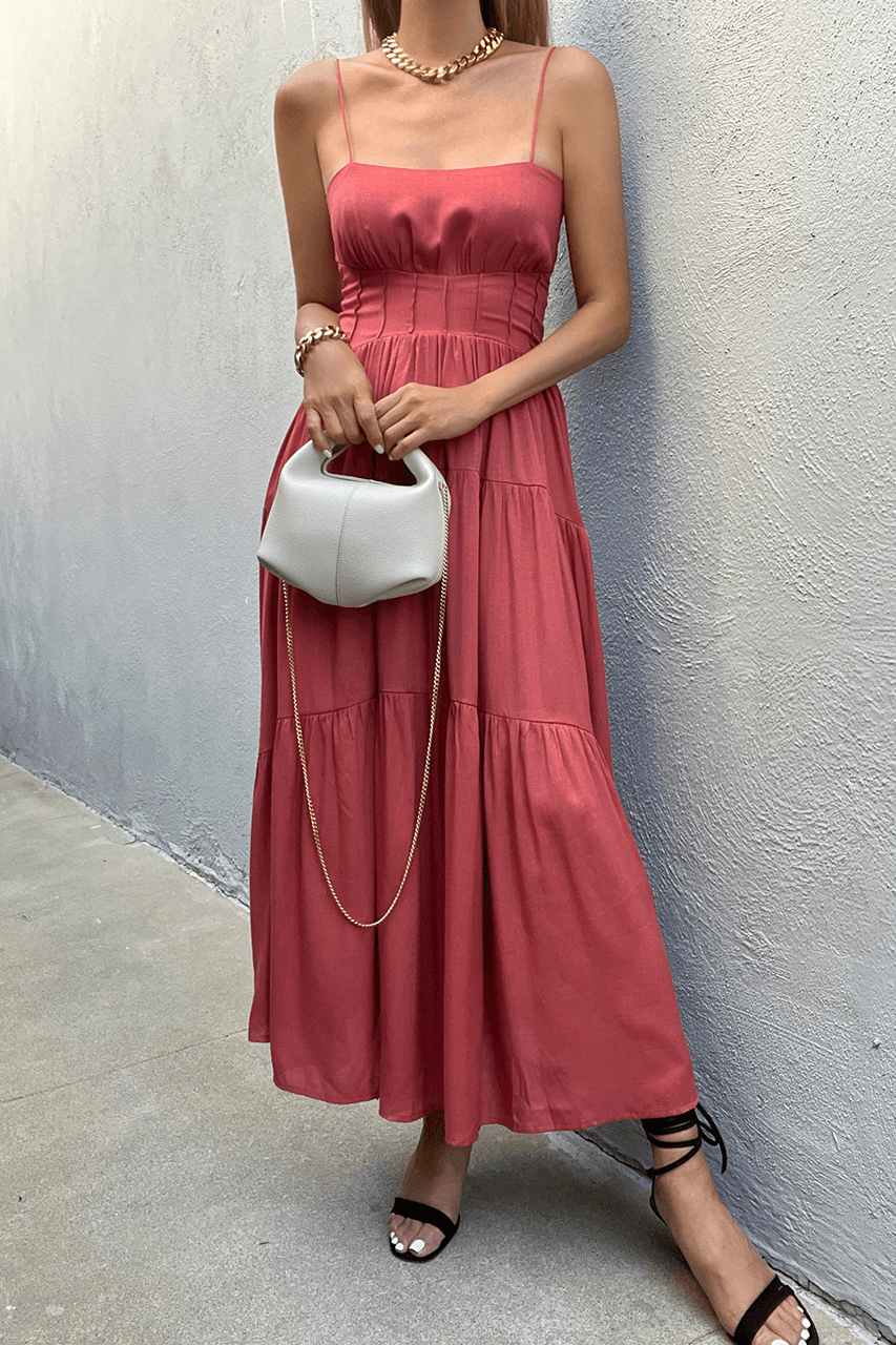 Rome Midi Dress - Copper - JAUS