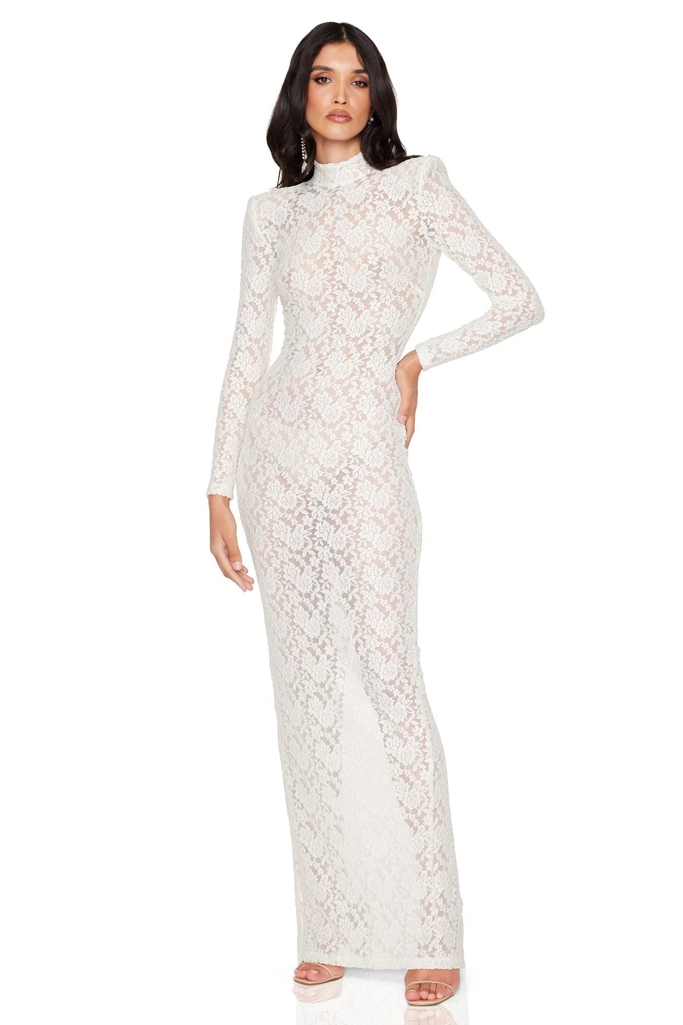 Nookie Roxana LS Gown - Ivory - SHOPJAUS - JAUS