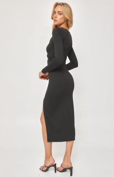 Sabrina Midi Dress - Black - JAUS