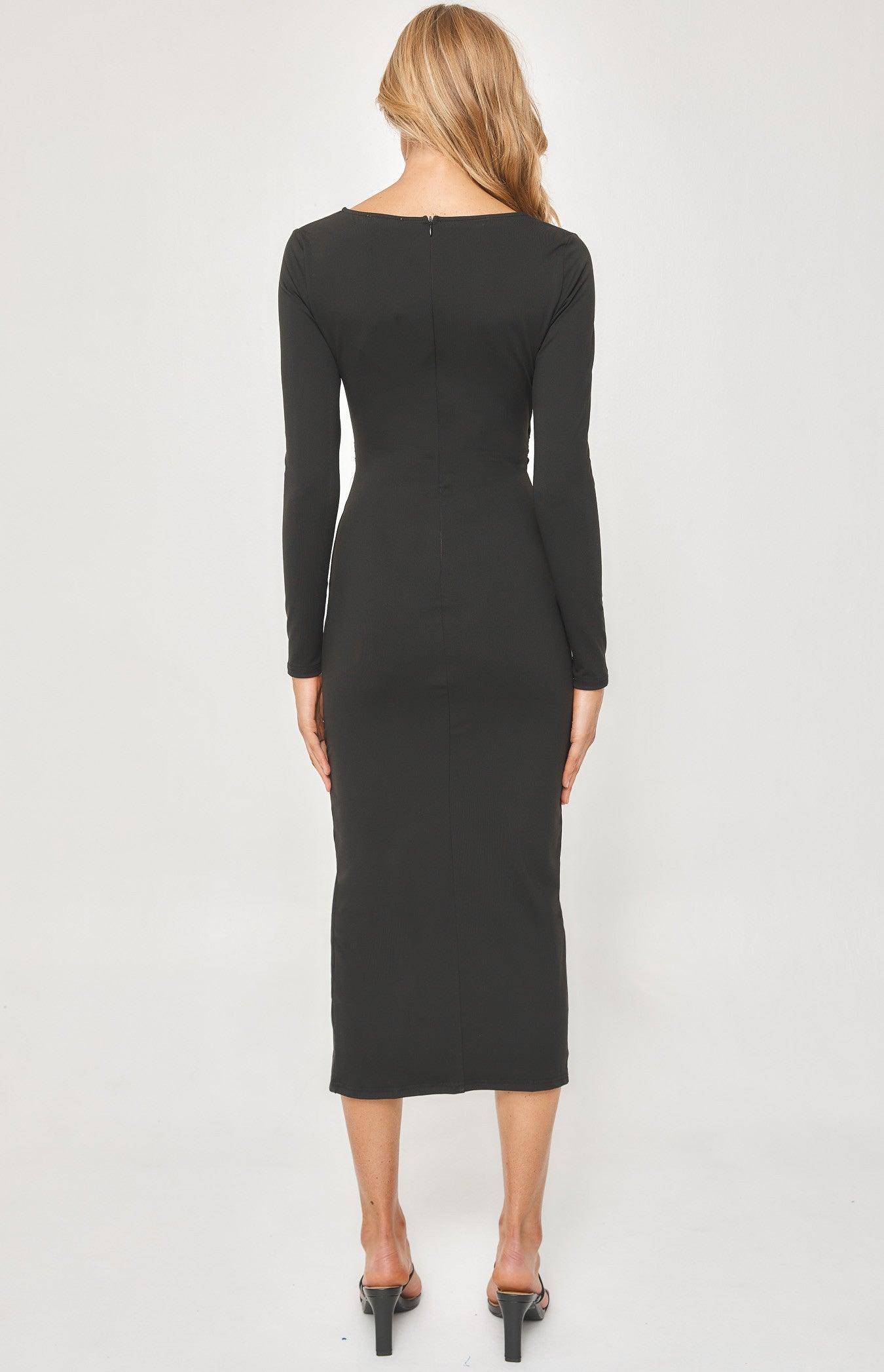 Sabrina Midi Dress - Black - JAUS