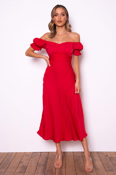 Samantha Dress - Red - JAUS