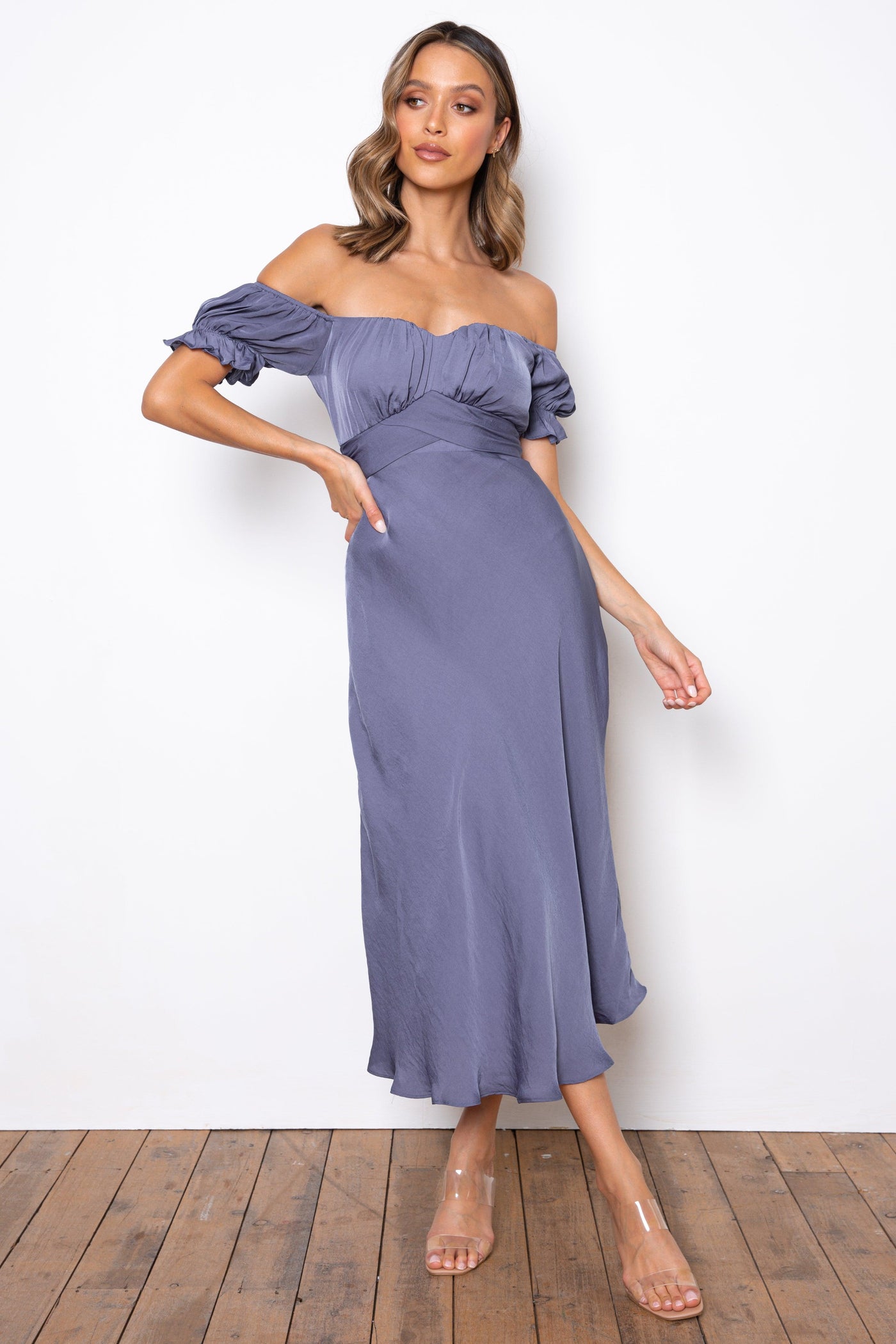 Samantha Dress - Steel Blue - JAUS