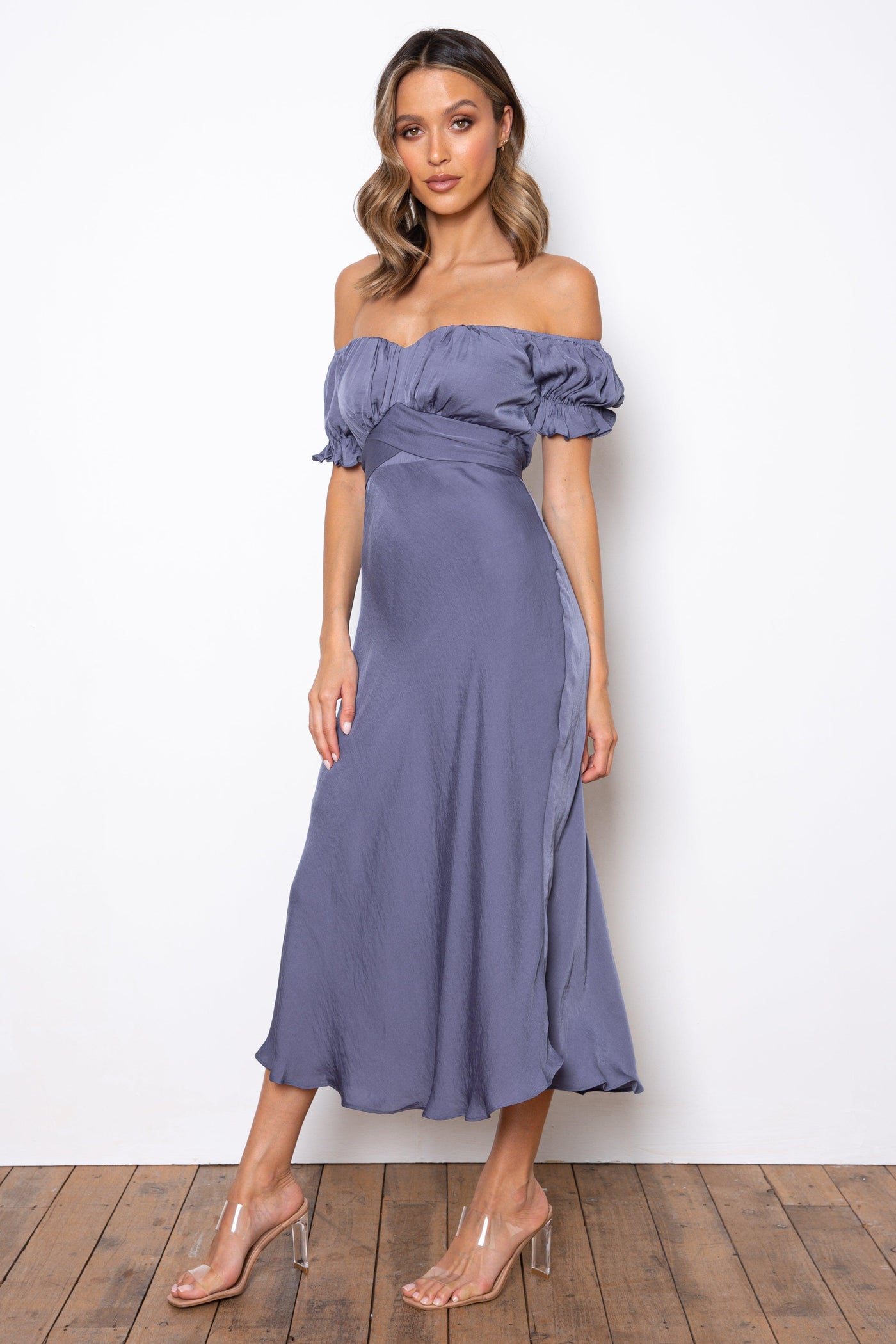 Samantha Dress - Steel Blue - JAUS