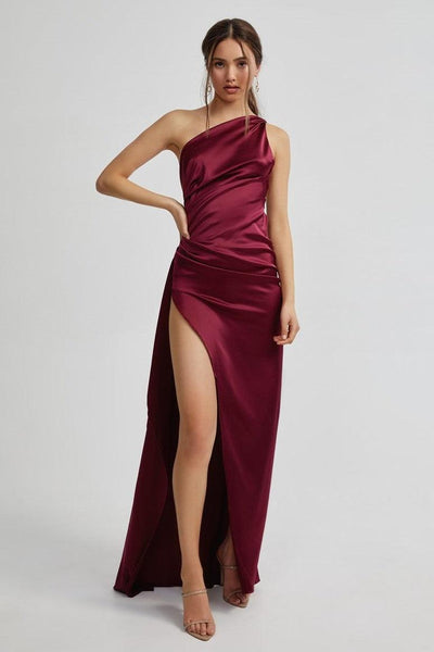 Samira Dress - Burgundy - JAUS