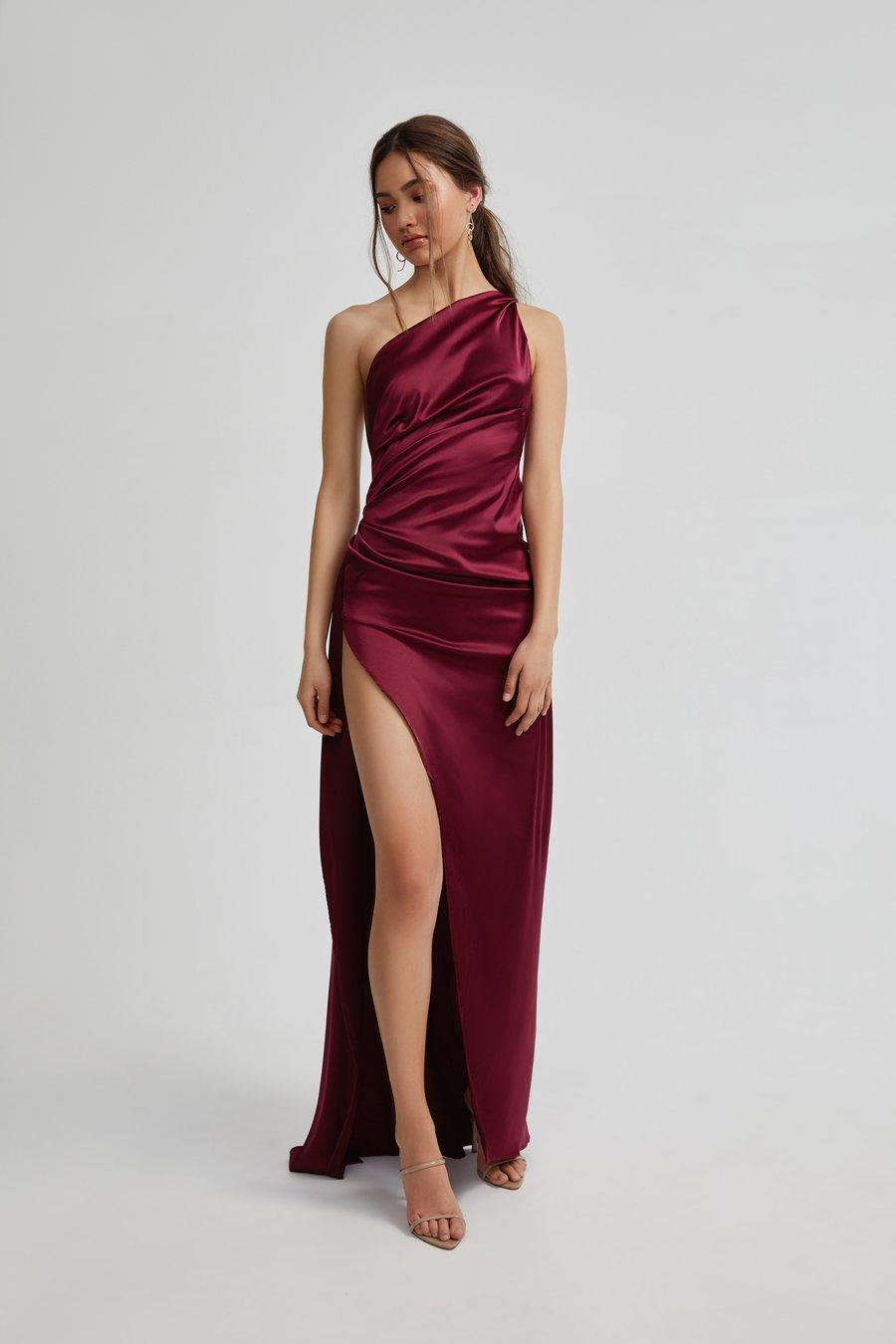 Samira Dress - Burgundy - JAUS