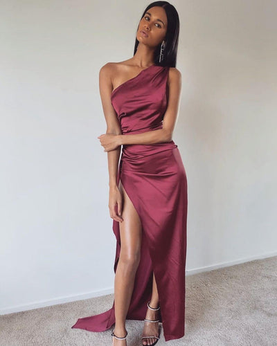 Samira Dress - Burgundy - JAUS