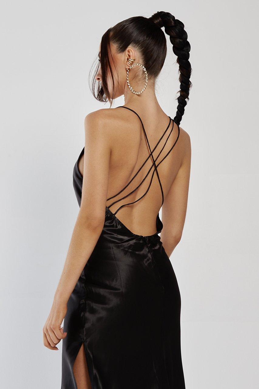 Sariah Slip Dress - Black - JAUS