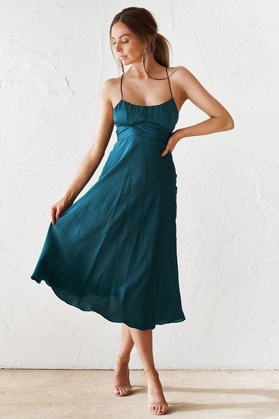 Skye Midi Dress - Green - JAUS