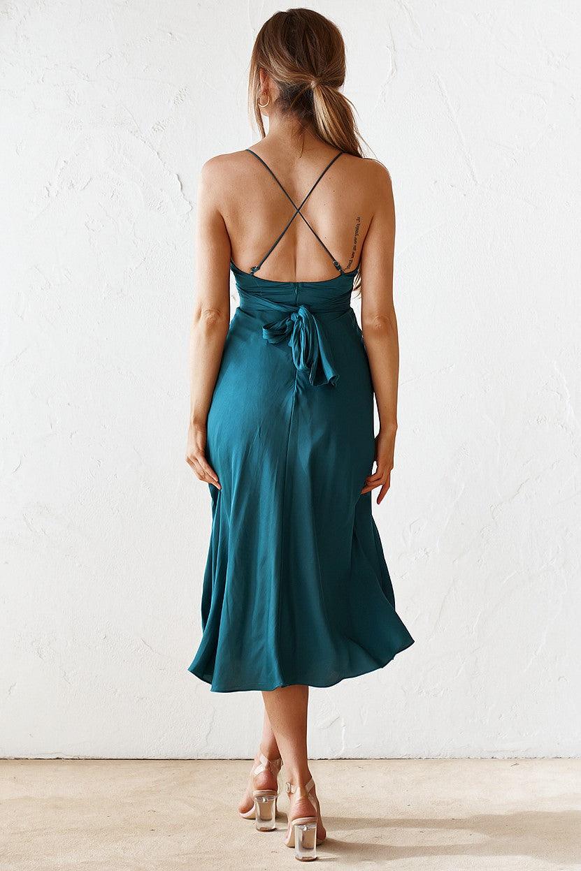 Skye Midi Dress - Green - JAUS