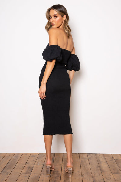 Sweetie Midi Dress - Black - JAUS