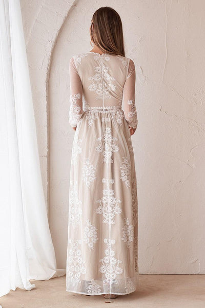 Tallulah Maxi Dress - Ivory/Nude - JAUS