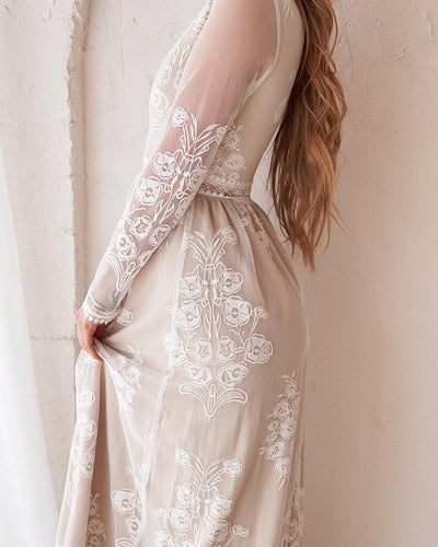 Tallulah Maxi Dress - Ivory/Nude - JAUS