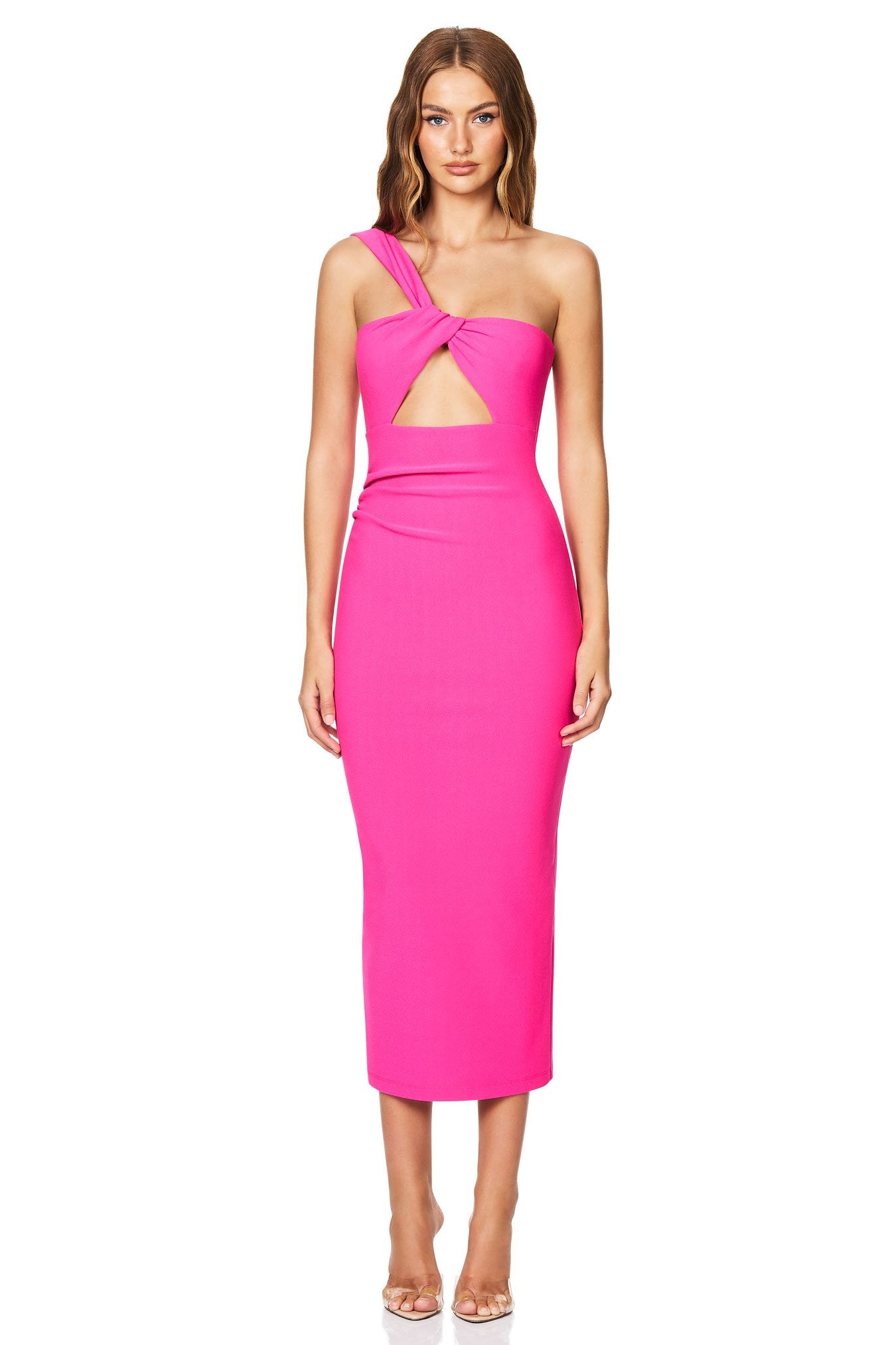 Nookie Tease Midi Dress - Neon Pink