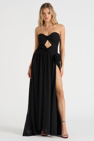 The Rosette Gown - Black - JAUS