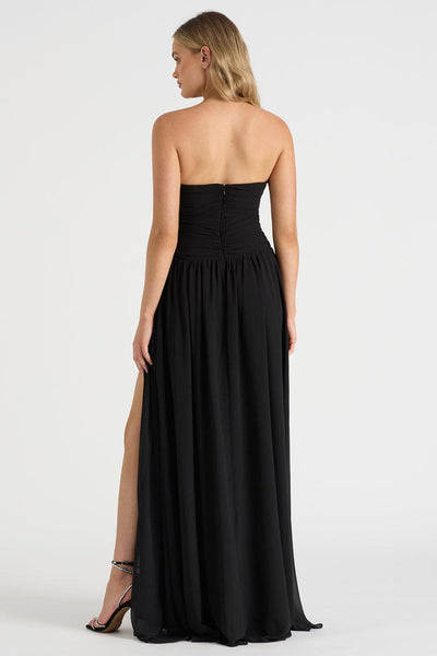 The Rosette Gown - Black - JAUS