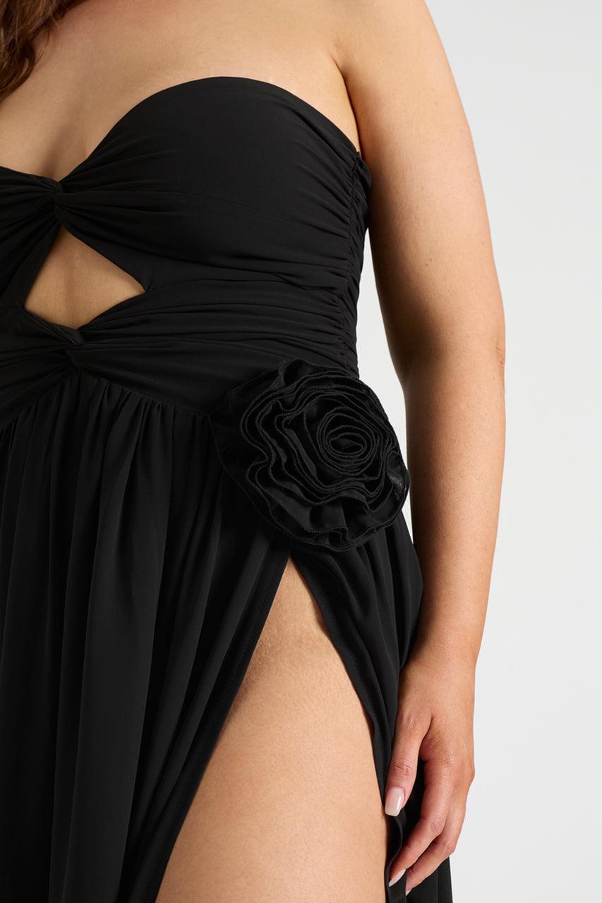 The Rosette Gown - Black - JAUS