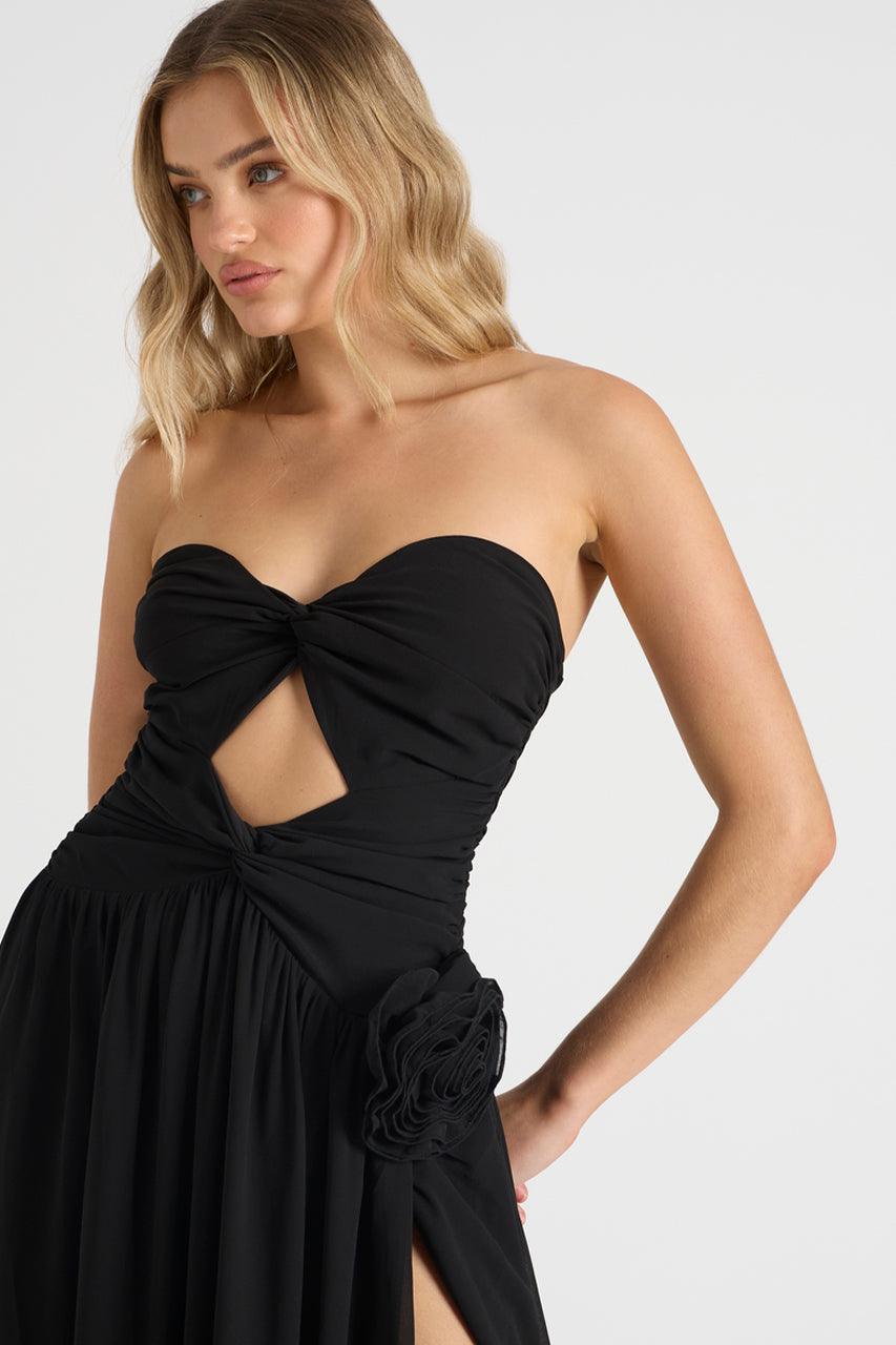 The Rosette Gown - Black - JAUS