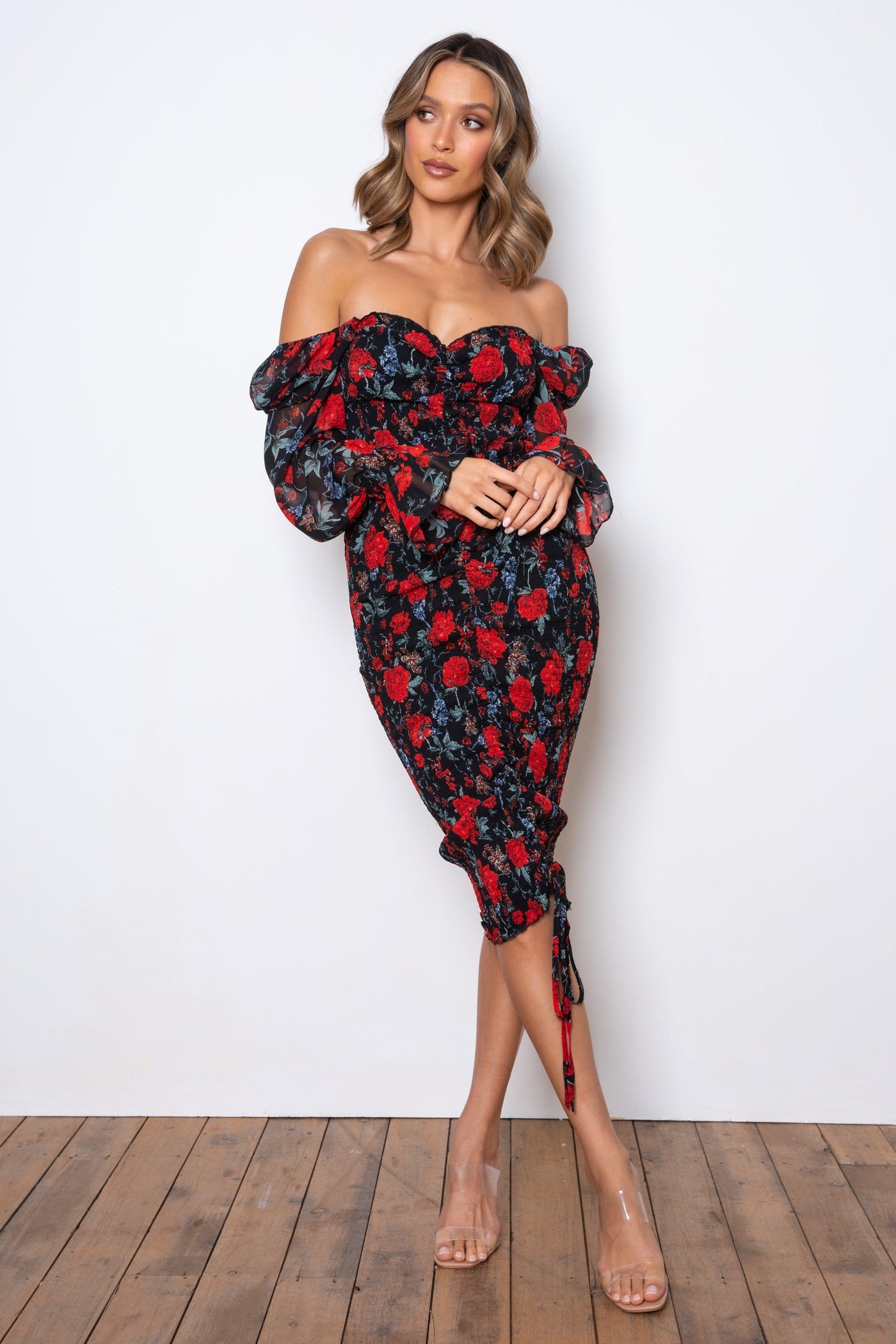 Tina Long Sleeve Dress - Black Rose - JAUS