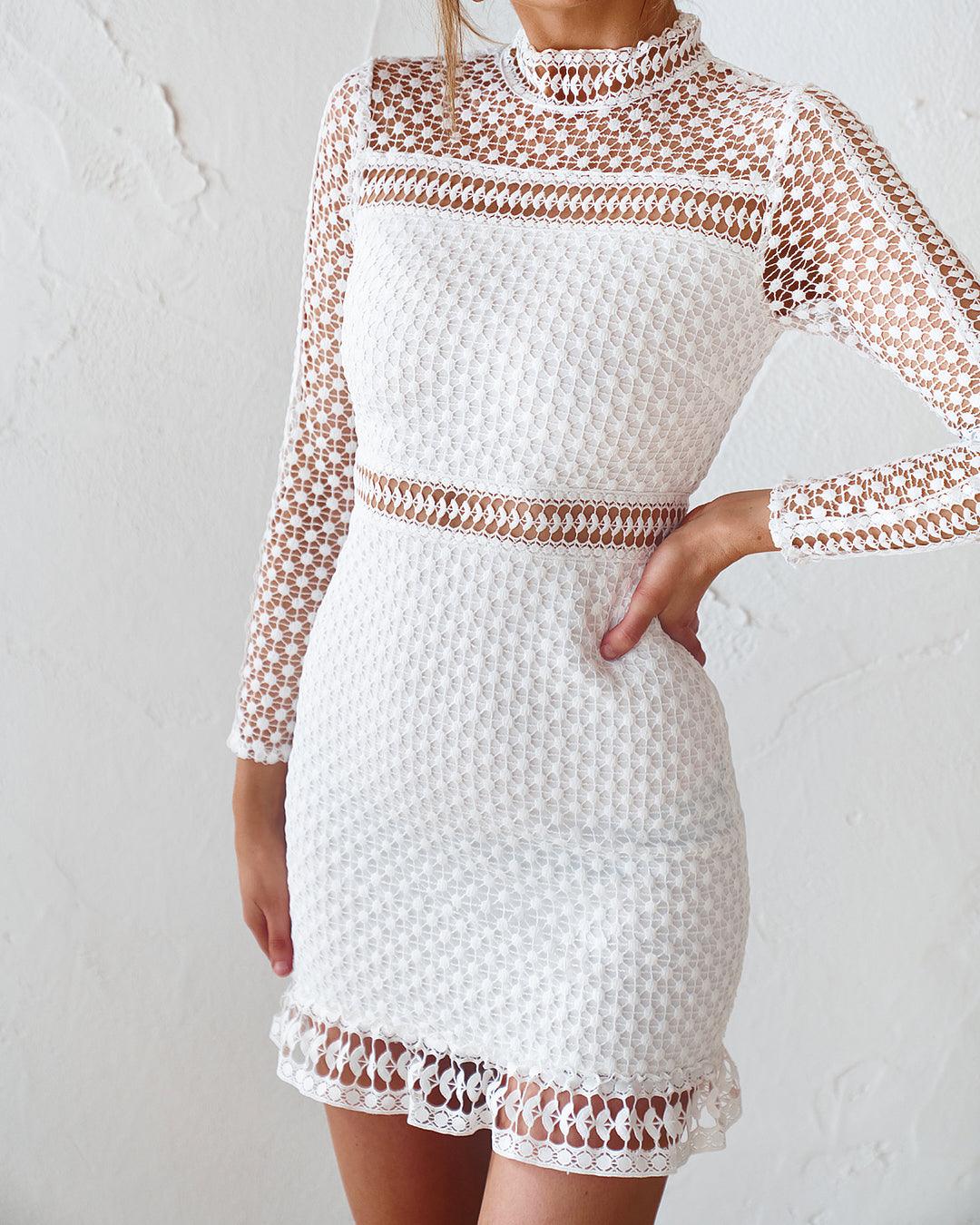 Trista Dress - White - JAUS