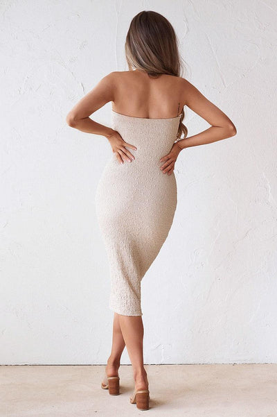 Tula Midi Dress - Beige - JAUS