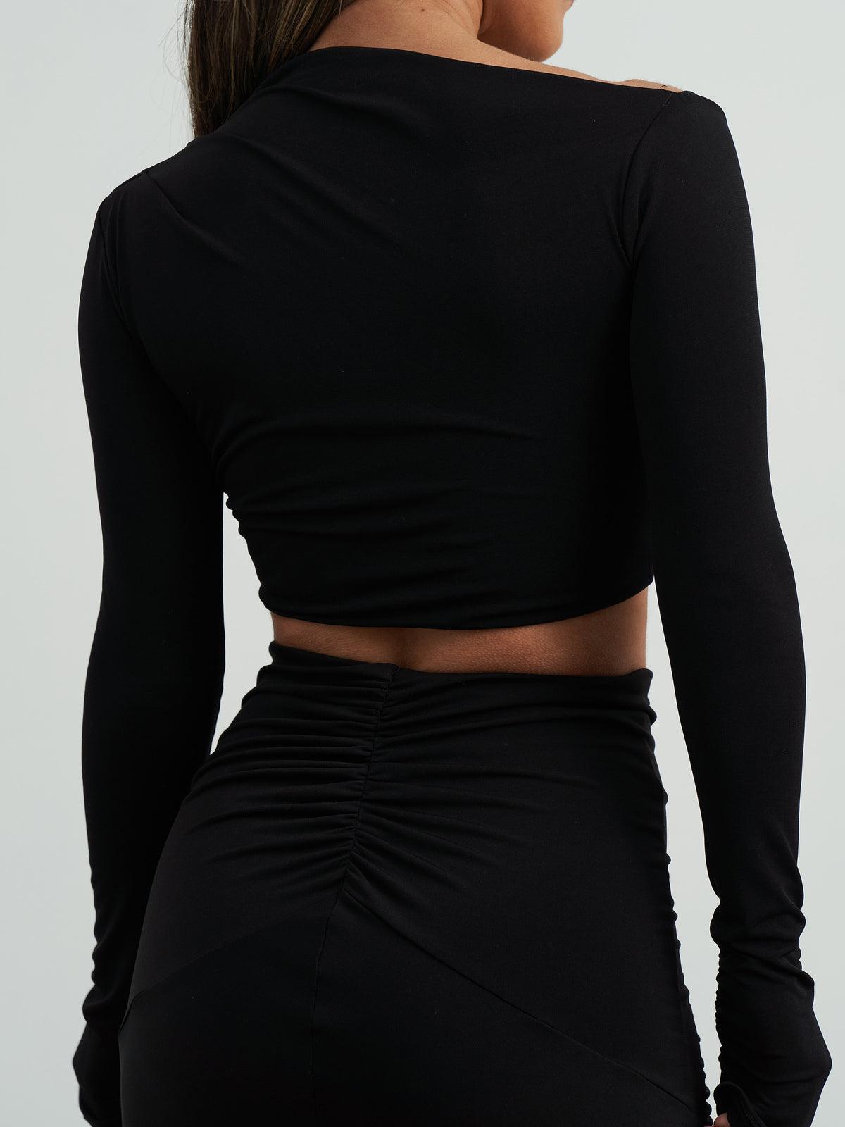 Tylah Reversible Crop - Black - JAUS