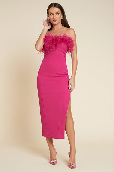 Valentino Midi Dress - Fuchsia - JAUS